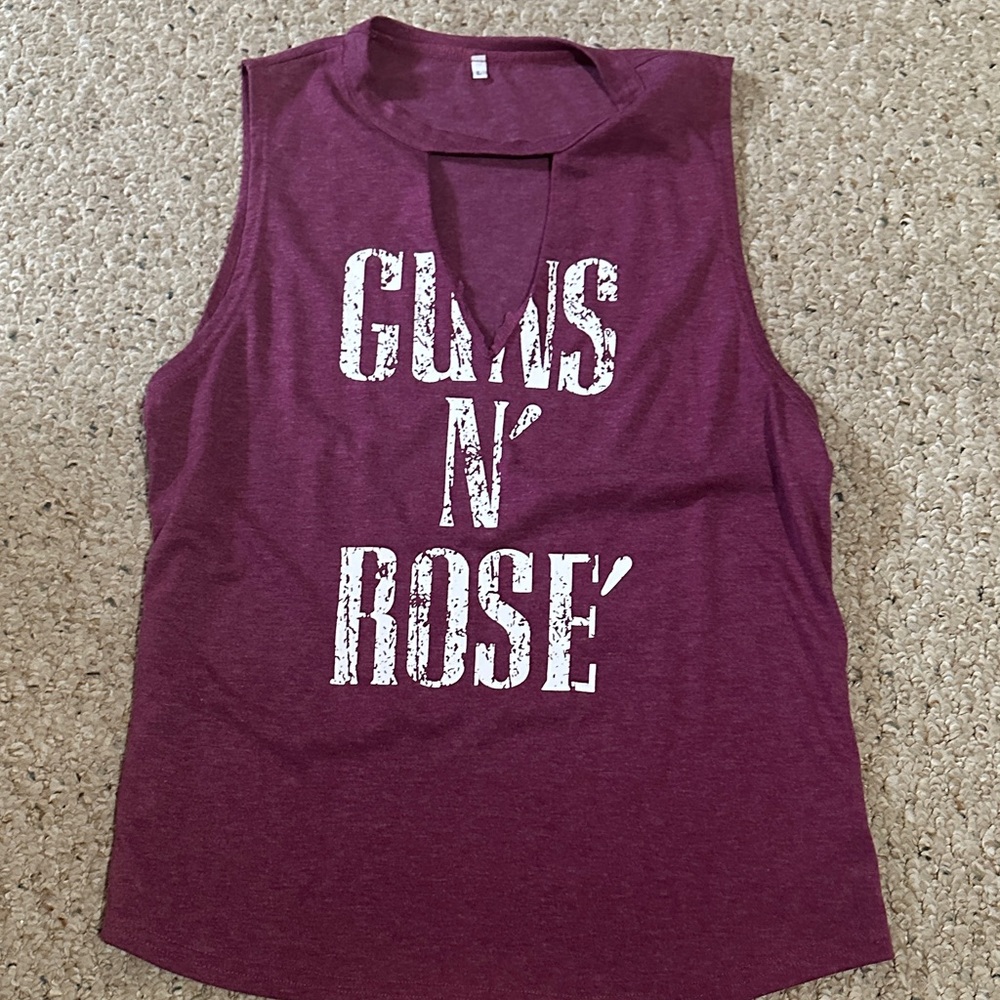 Source Unknown Maroon Graphic Muscle Tee